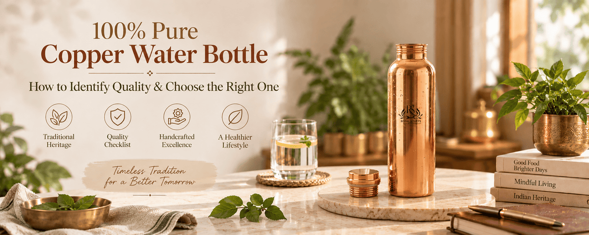 100% Pure Copper Water Bottle: How to Identify Quality & Choose the Right One - Royalstuffs.com