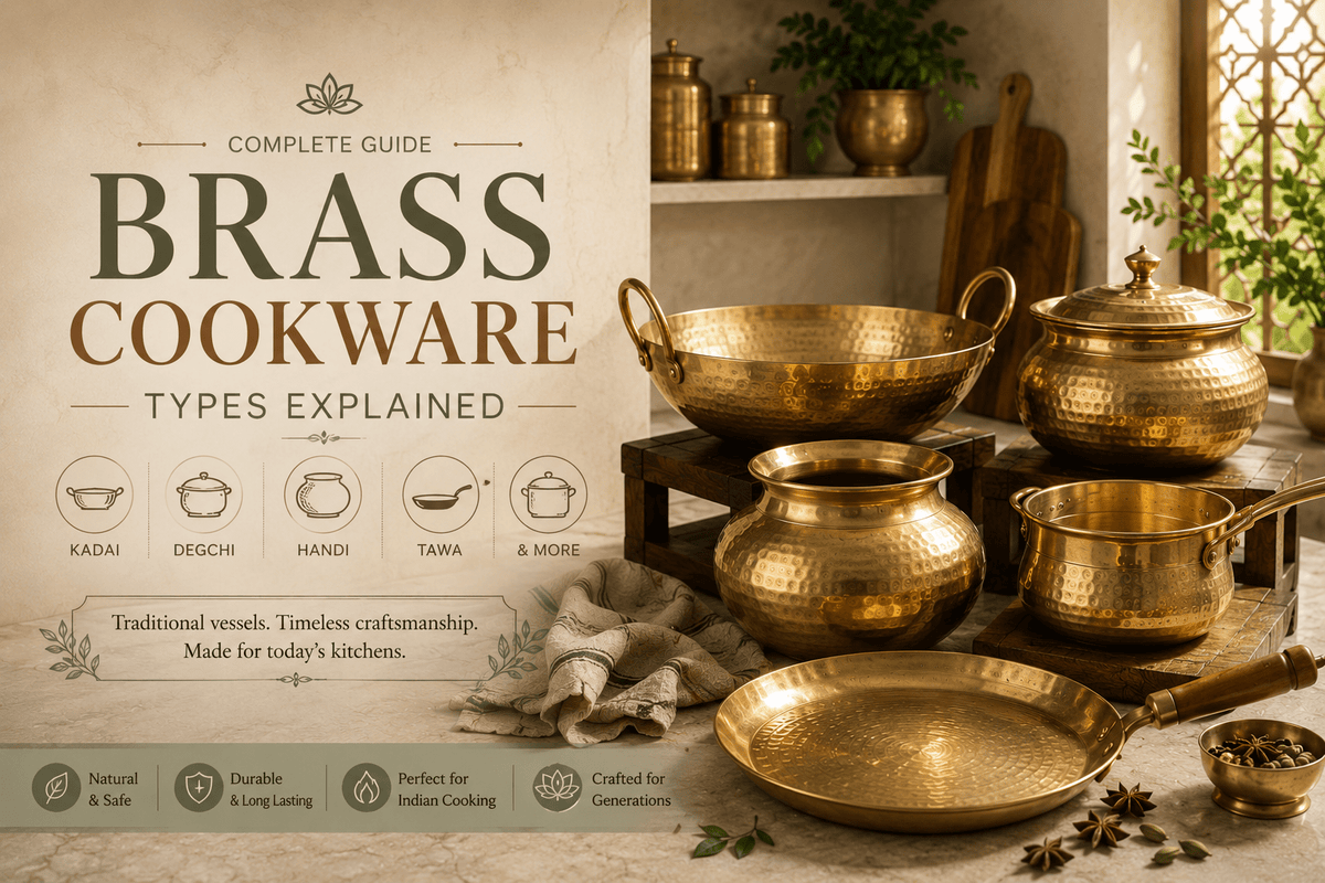Brass Cookware Types Explained: Kadai, Degchi, Handi, Tawa & Traditional Cooking Vessels - Royalstuffs.com