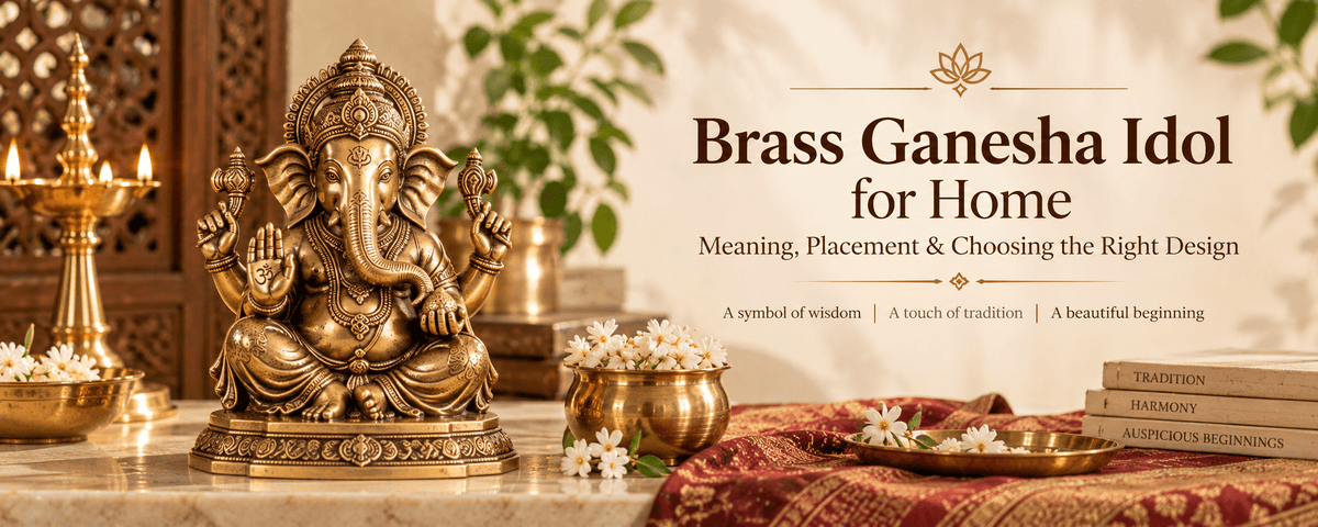 Brass Ganesha Idol for Home: Meaning, Placement & Choosing the Right Design - Royalstuffs.com