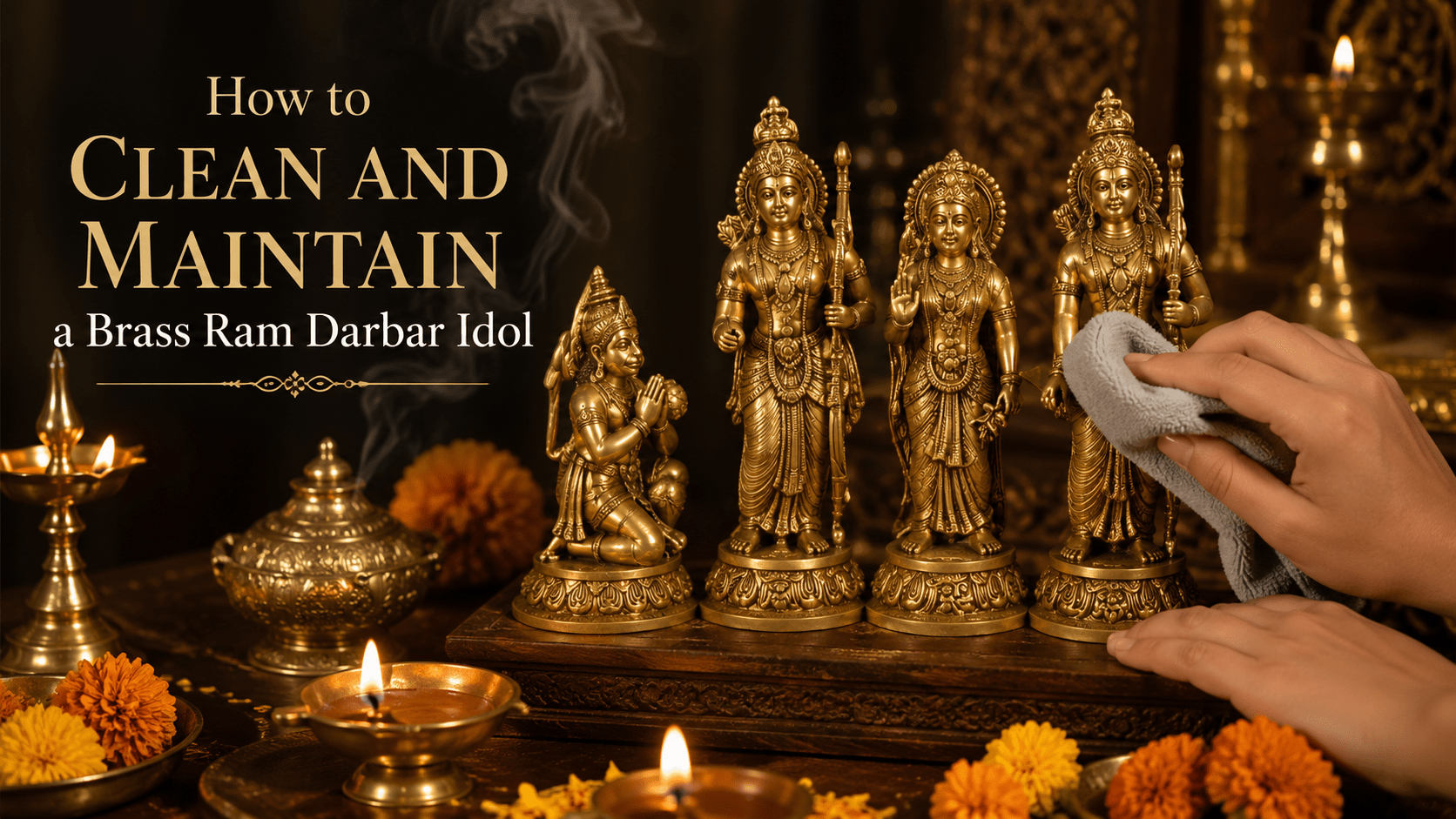 How to Clean and Maintain a Brass Ram Darbar Idol - Royalstuffs.com