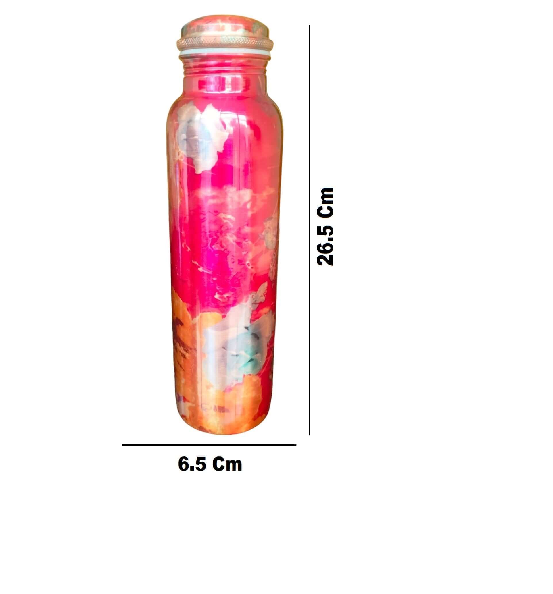 ROYALSTUFFS Beautiful Floral Digital Print Leak Proof Copper Printed Bottle : 950 ml