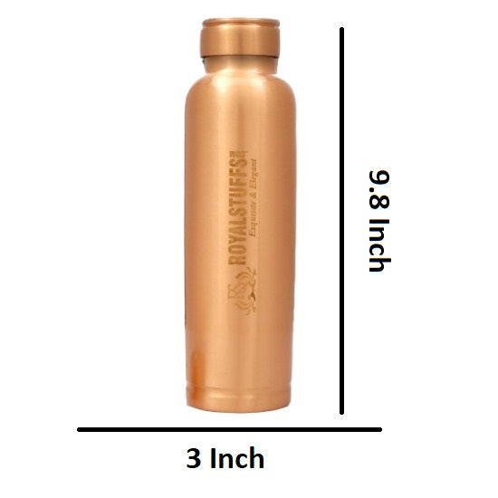 ROYALSTUFFS Set of 4 Master Copper Bottle Seamless| Leak Proof Joint Less Indian Ayurveda Health Benefits Water Drinking More for Healthy Lifestyle- 900 Ml