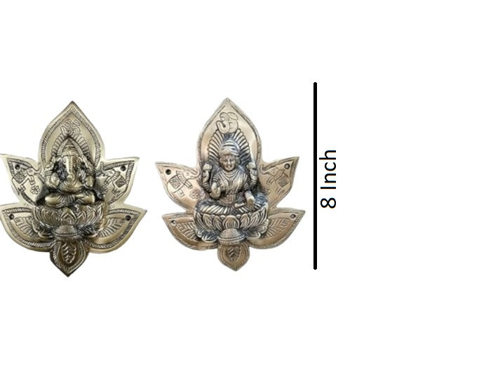 Heavy Brass Lakshmi Ganesh Patta Wall and Door Hanging Showpiece Brass Antique Unique Design,Weight:800 Gram