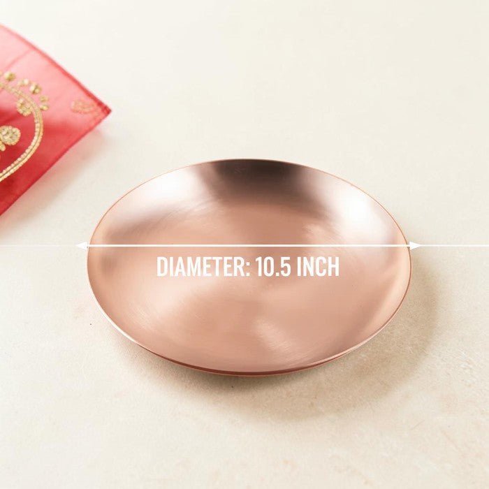 10.5 Inch Pure Kansa Plate | Matt Finish Bronze - Royalstuffs.com