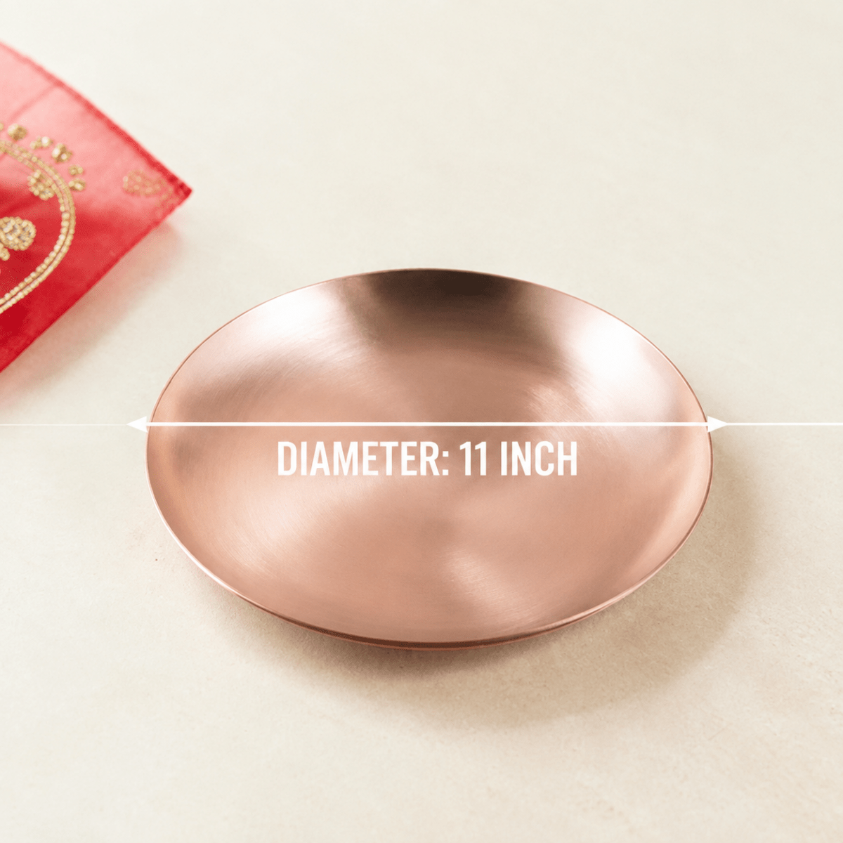 11 Inch Pure Kansa Plate | Matt Finish Bronze - Royalstuffs.com