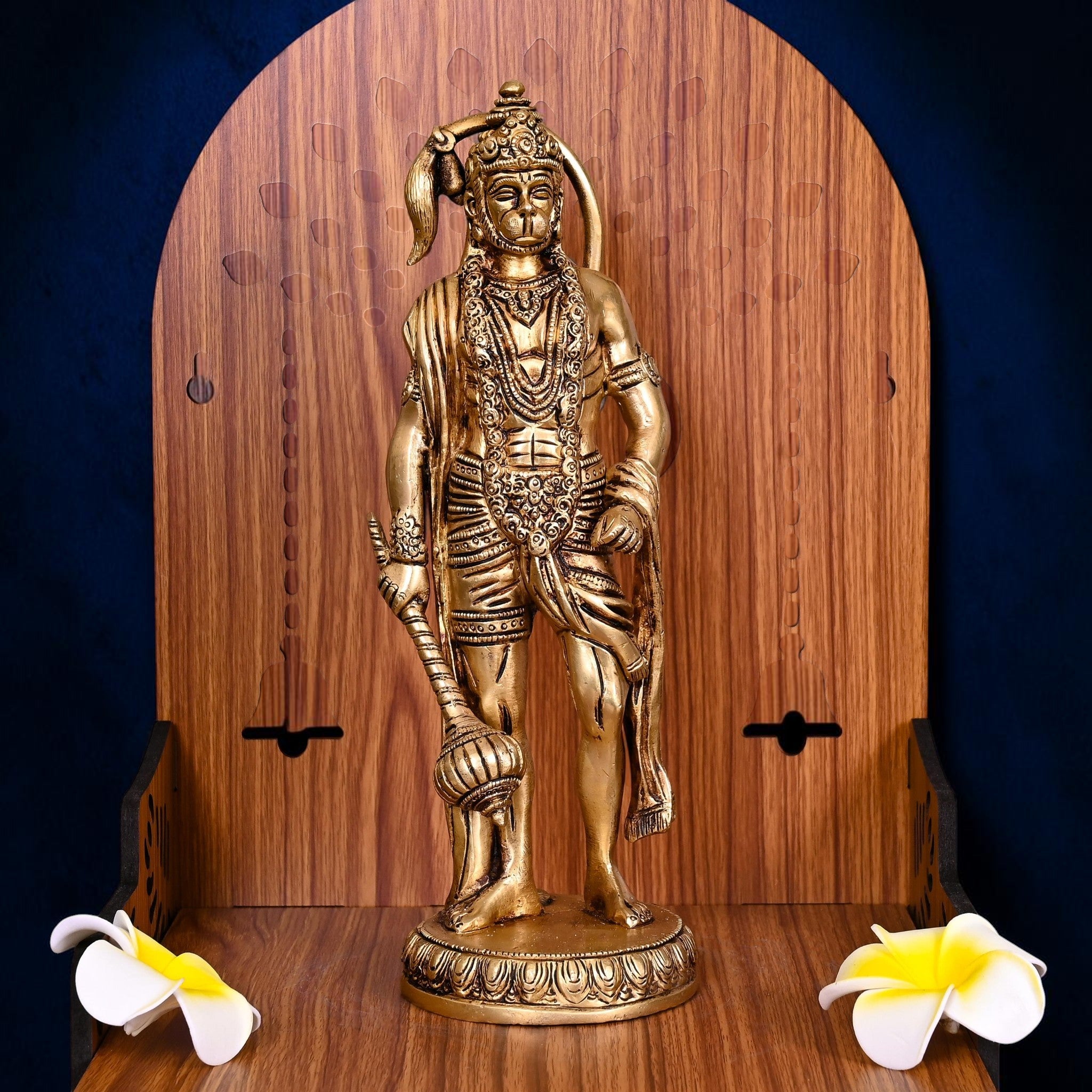 Handcrafted Brass Standing Hanuman Idol (10.5 Inch) | RoyalStuffs