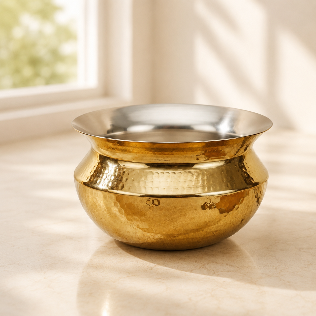 Authentic Brass Sipri Handi with Kalai Coating | Heavy Bottom Vessel | 4 Sizes