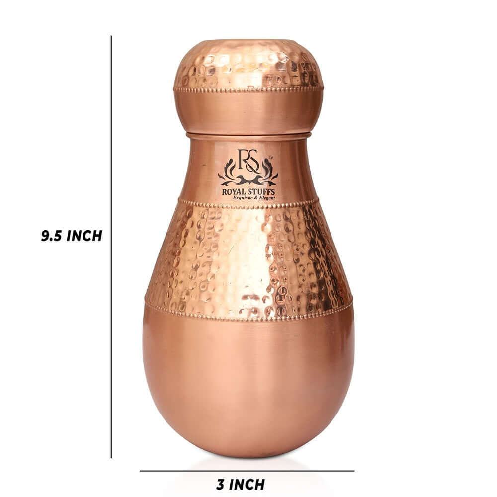 1500 Ml Lotus JAR | Copper Water Container | Water JUG | DRINKWARE | Copper Pitcher - Royalstuffs.com