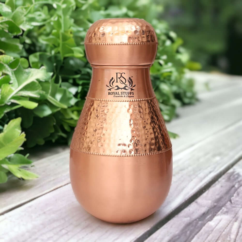 1500 Ml Lotus JAR | Copper Water Container | Water JUG | DRINKWARE | Copper Pitcher - Royalstuffs.com