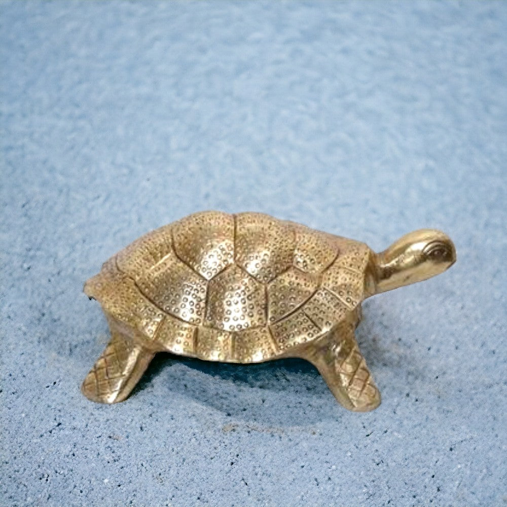 ROYALSTUFFS Handmade Vaastu Brass Tortoise Figurine