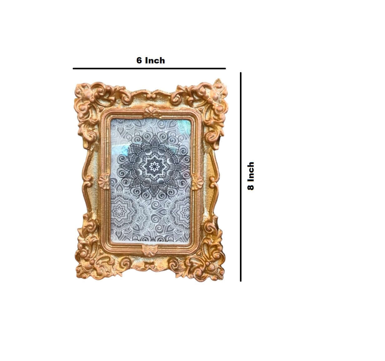 ROYALSTUFFS  Antique Metal Photo Frame – 6×8 inch, Gold