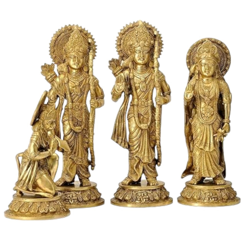 Shri Ram Darbar Brass Statue Set (Rama, Sita, Lakshman, Hanuman),Height:15.5 Inch,Weight:17.7 Kg.