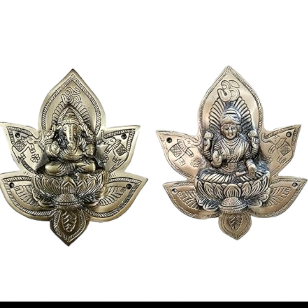 Heavy Brass Lakshmi Ganesh Patta Wall and Door Hanging Showpiece Brass Antique Unique Design,Weight:800 Gram