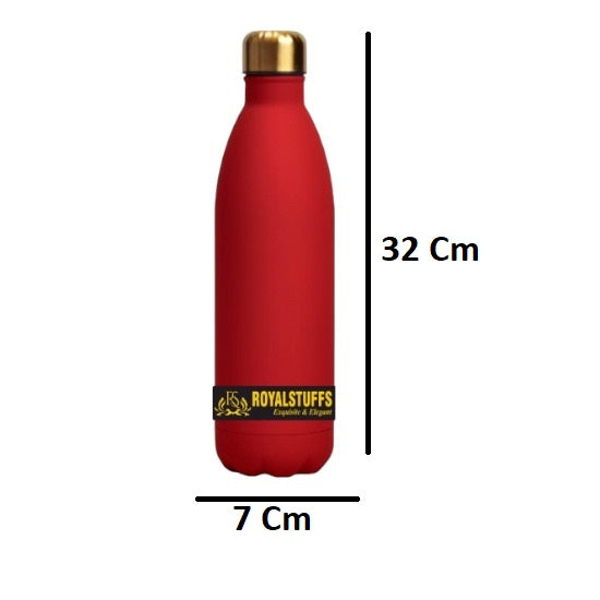 Stainless Steel Vacuum Insulated Flask Hot and Cold Water Bottle Thermo steel, Soft Feather Touch Finish(1000 ML, RED Colour)