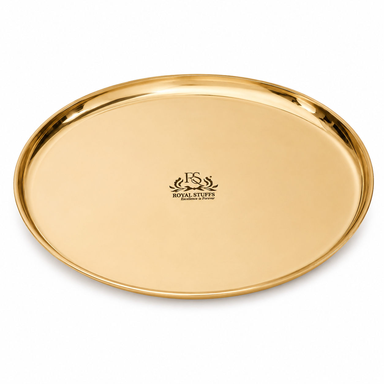 10.5 Inch Pure Bronze Kansa Plate | Handmade Dining Plate