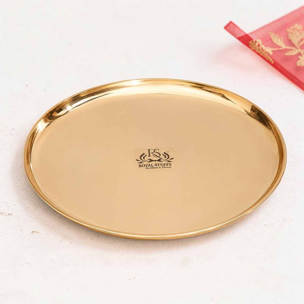 10.5 Inch Pure Bronze Kansa Plate for Dining, Serving & Gifting
