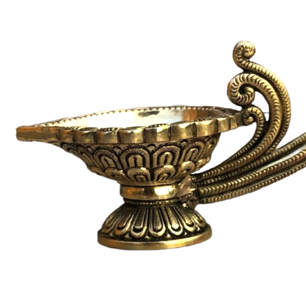 Brass Diya aarti for Pooja Worship Prayer, Oil Diya 1 kg