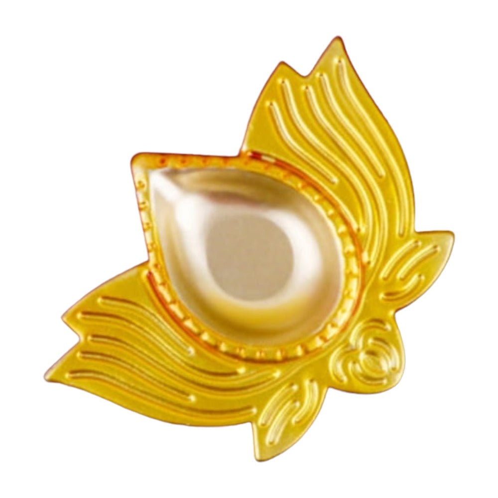 Heavy Weight Big Brass Diya Set Of 8 Festive Diwali Puja Candle Tea Light Holder Flower Petal Oil Lamp Home Temple, Office Decoration, Table Diya, Return Gift Item,Weight:800 Gram,Color:Yellow