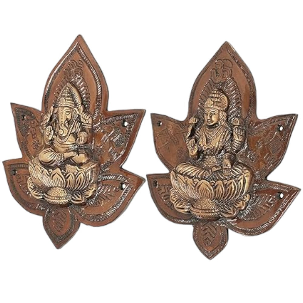 Heavy Brass Lakshmi Ganesh Patta Wall and Door Hanging Showpiece Brass Antique Unique Design