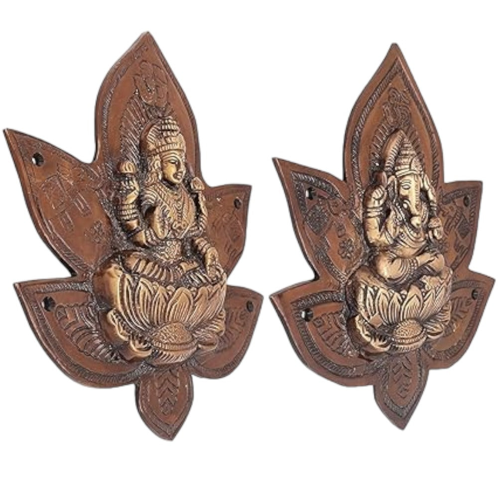 Heavy Brass Lakshmi Ganesh Patta Wall and Door Hanging Showpiece Brass Antique Unique Design