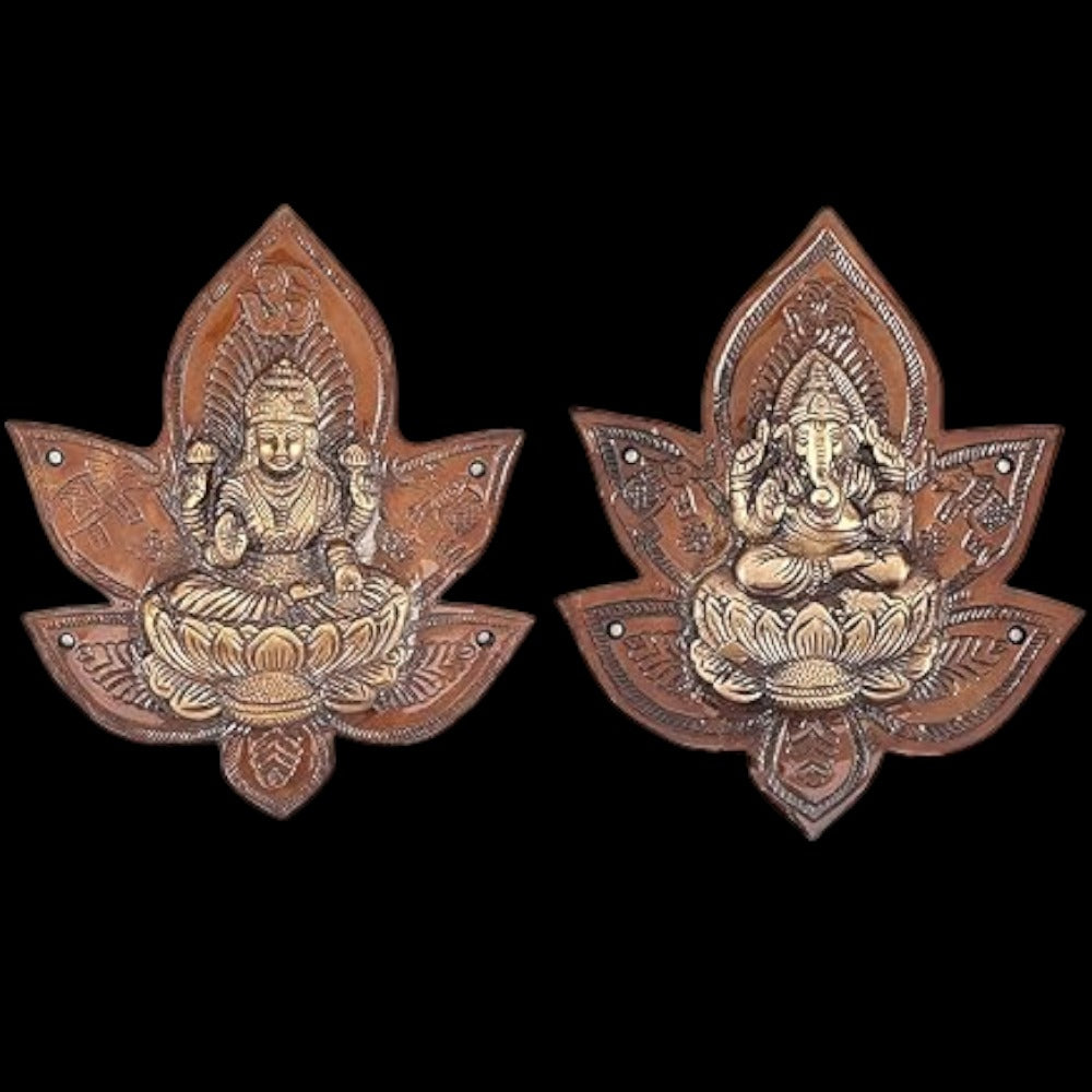 Heavy Brass Lakshmi Ganesh Patta Wall and Door Hanging Showpiece Brass Antique Unique Design