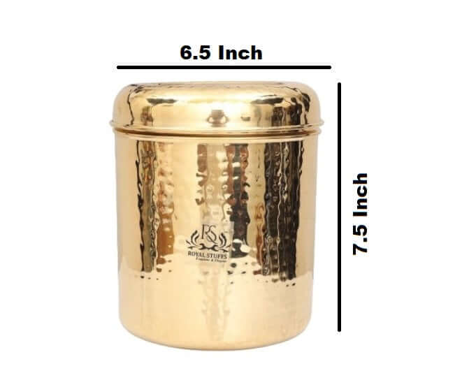 ROYALSTUFFS 2.5 Liter Brass Kitchen Storage Box, Kitchen Organizer Box, Kitchen Essentials Storage Container, Weight: 900 Gram