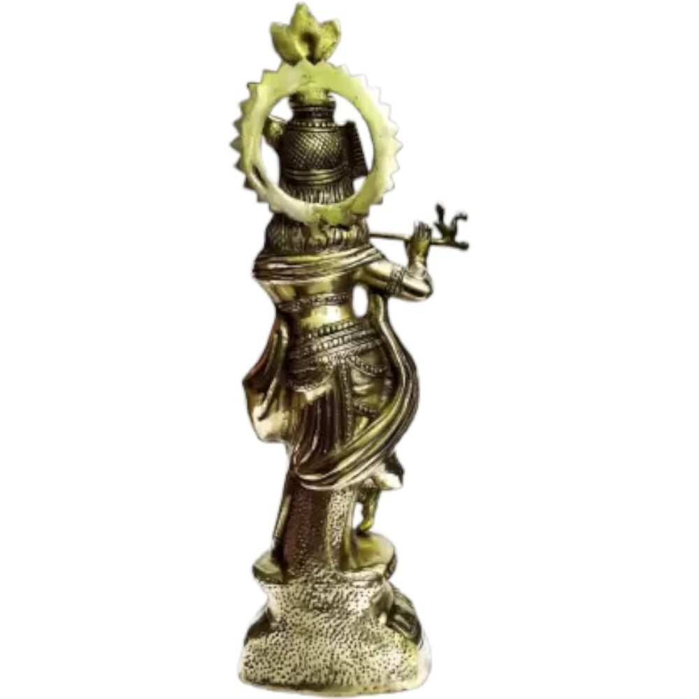 Brass Black antique Krishna Decorative Showpiece - 51 cm  (Brass, Black)