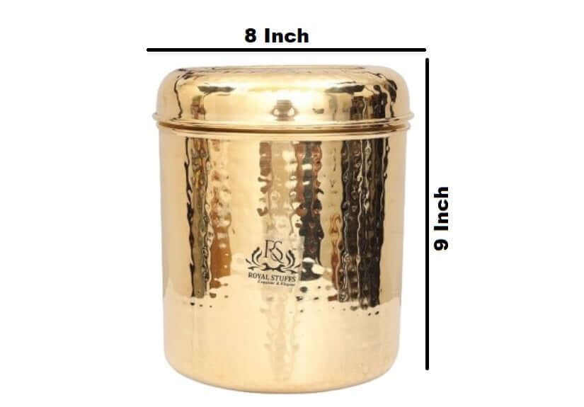 ROYALSTUFFS 5 Liter Brass Kitchen Storage Box, Kitchen Organizer Box, Kitchen Essentials Storage Container, Weight : 1360 Gram