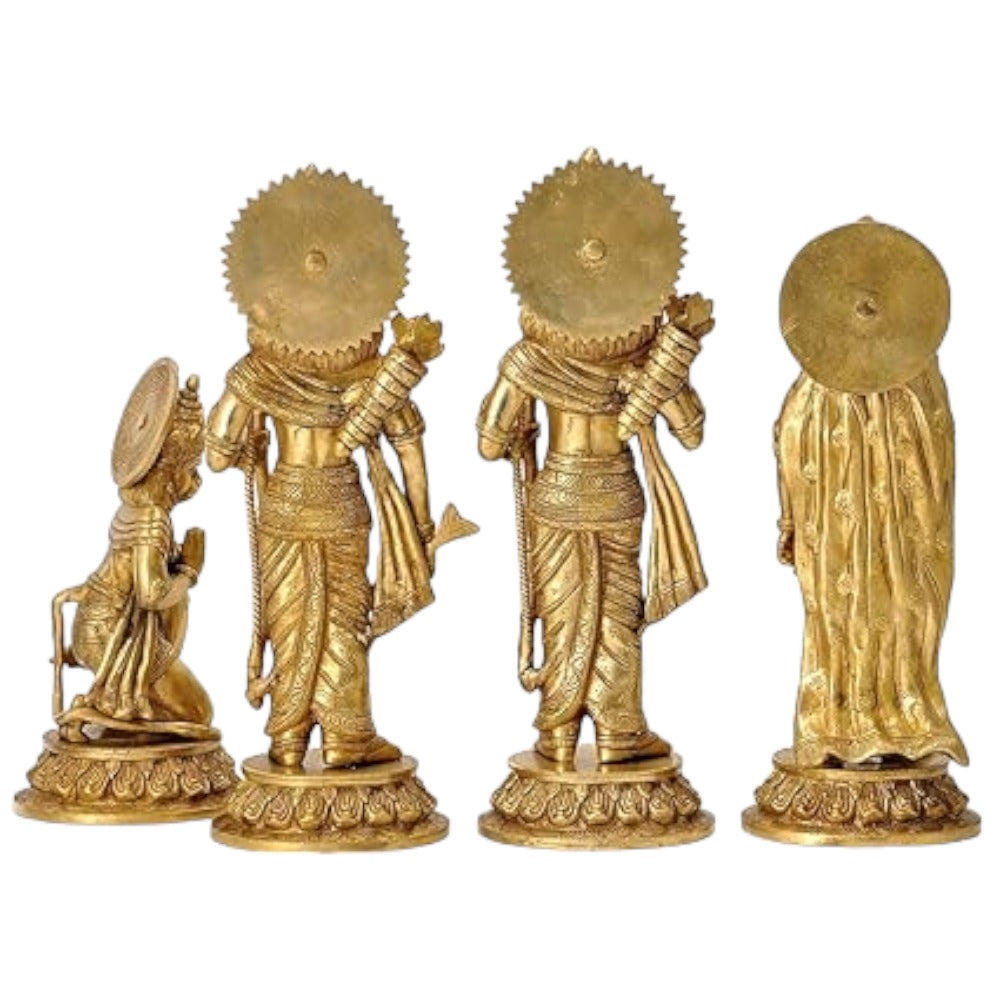 Shri Ram Darbar Brass Statue Set (Rama, Sita, Lakshman, Hanuman),Height:15.5 Inch,Weight:17.7 Kg.