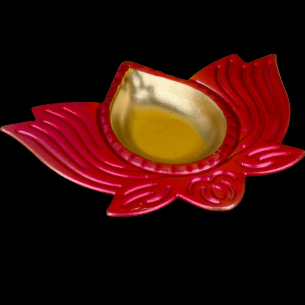 Heavy Weight Big Brass Diya Set Of 8 Festive Diwali Puja Candle Tea Light Holder Flower Petal Oil Lamp Home Temple, Office Decoration, Table Diya, Return Gift Item,Weight:800 Gram