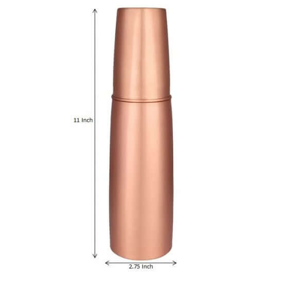 ROYALSTUFFS Pure copper drinkware water dispenser - 12 Litre | Hammered Finish | Ayurveda Health Healing| Storage Water | Container Tank with 4 Matching Glasses & 4 copper Bottles