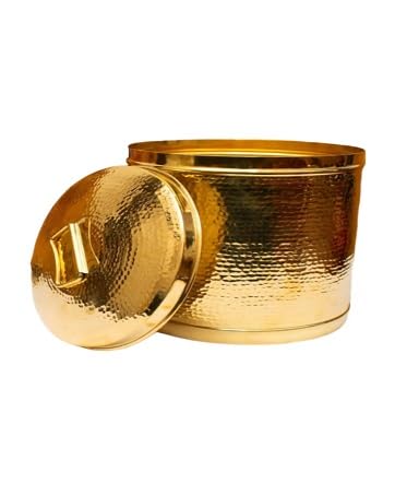 Pure Brass Storage Pawali Traditional Container Brass Container Brass Storage Box