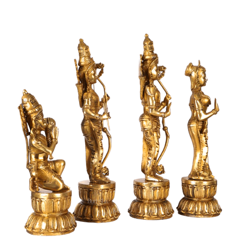 Very Huge and Heavy Brass Ram Darbar Murti Rama Sita Lakshman Hanuman Statue