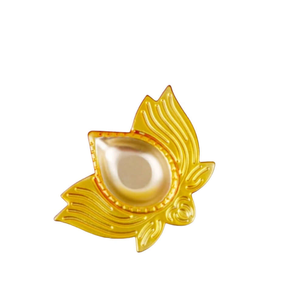 Heavy Weight Big Brass Diya Set Of 8 Festive Diwali Puja Candle Tea Light Holder Flower Petal Oil Lamp Home Temple, Office Decoration, Table Diya, Return Gift Item,Weight:800 Gram,Color:Yellow
