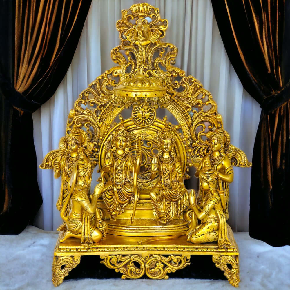 India Rama Durbar - Brass Statue,Height:23 Inch , Weight:25 Kg