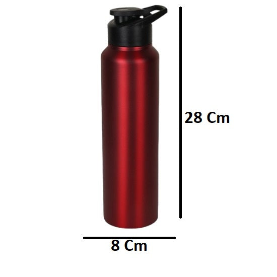 Stainless Steel Sports/Sipper Water Bottle (Set of 4, Red, Chrome) 4000 ml Bottle  (Pack of 4, Red, Steel)