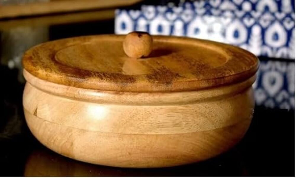 ROYALSTUFFS Wooden Bowl with lid – Insulated Casserole