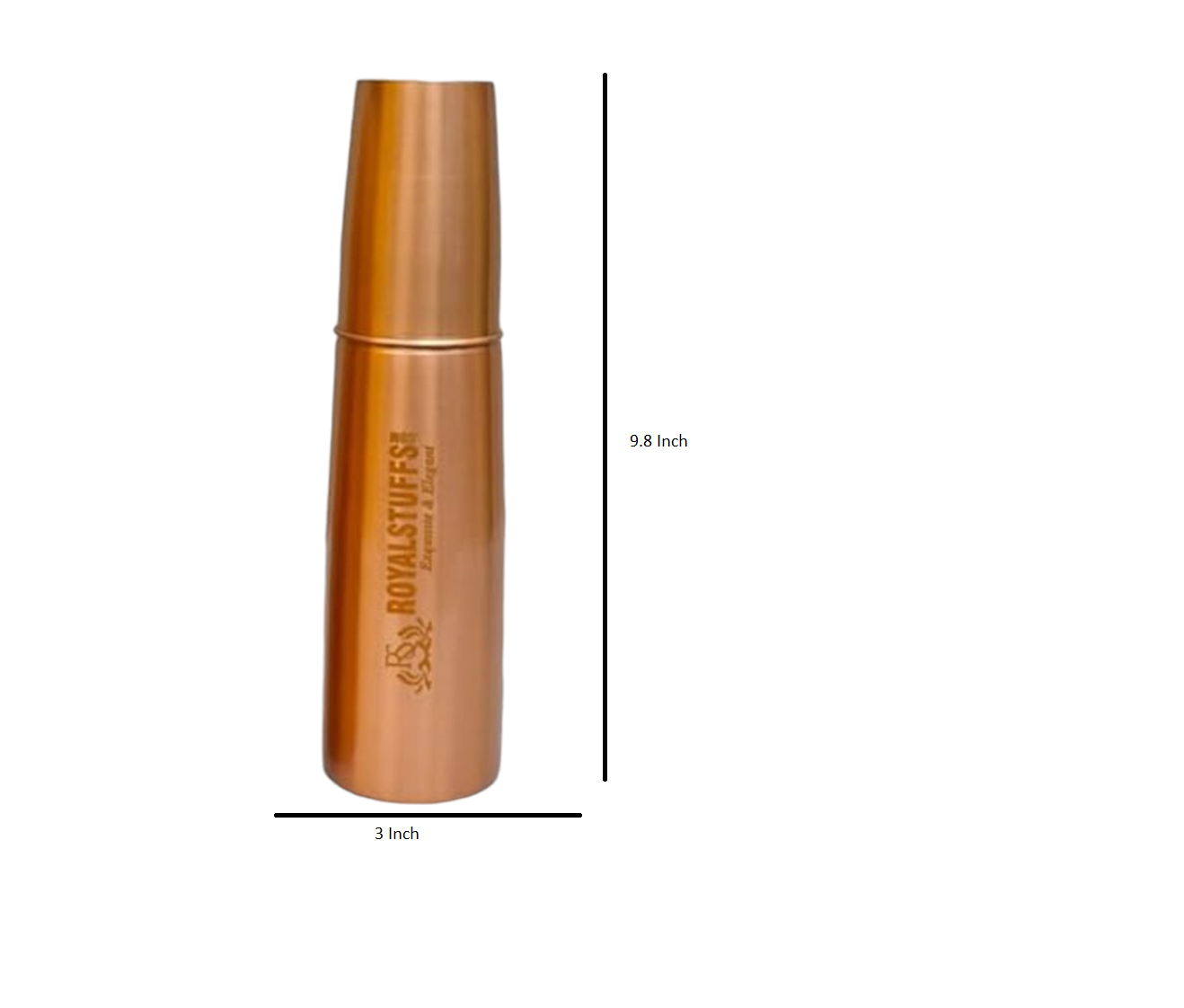 ROYALSTUFFS Premium Quality Copper Bottle with Glass for Water 1000ml