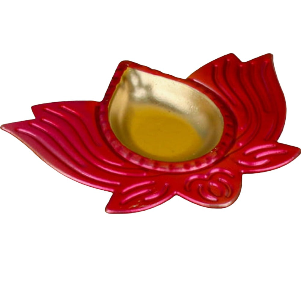 Heavy Weight Big Brass Diya Set Of 8 Festive Diwali Puja Candle Tea Light Holder Flower Petal Oil Lamp Home Temple, Office Decoration, Table Diya, Return Gift Item,Weight:800 Gram