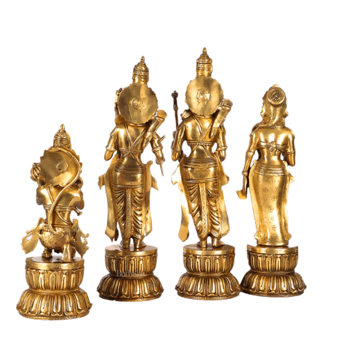 Very Huge and Heavy Brass Ram Darbar Murti Rama Sita Lakshman Hanuman Statue