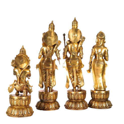 Very Huge and Heavy Brass Ram Darbar Murti Rama Sita Lakshman Hanuman Statue 