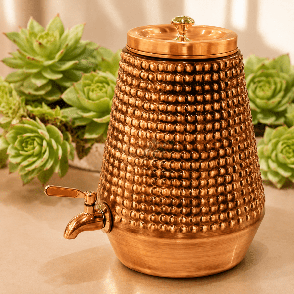 5 L Hammered Antique Copper Water Dispenser - 5000 ML - Royalstuffs.com