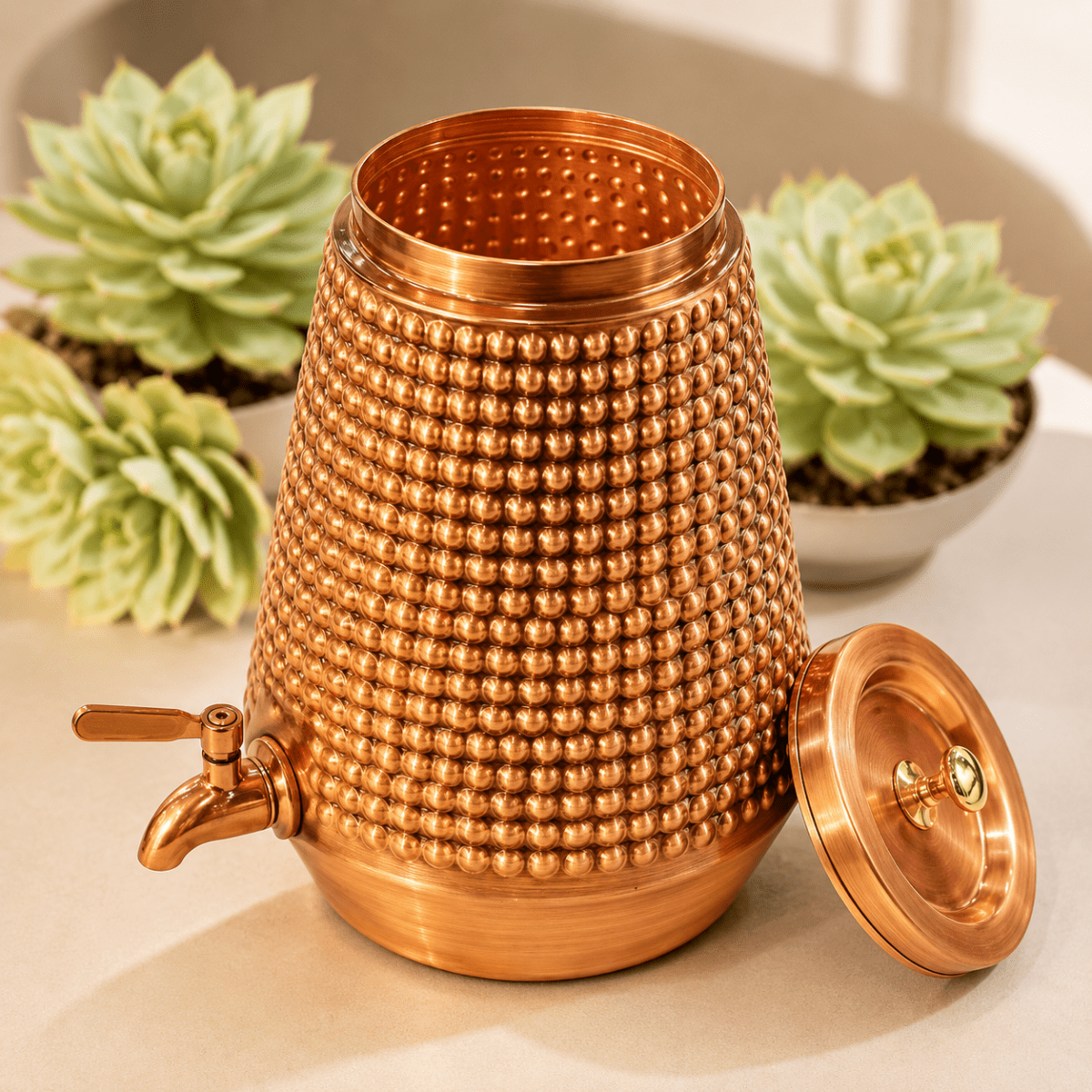 5 L Hammered Antique Copper Water Dispenser - 5000 ML - Royalstuffs.com
