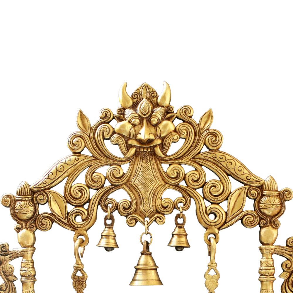 Brass Ganesha Idol Murti Sitting on Jhula for Worship Temple Home, 66 cm HEIGHT