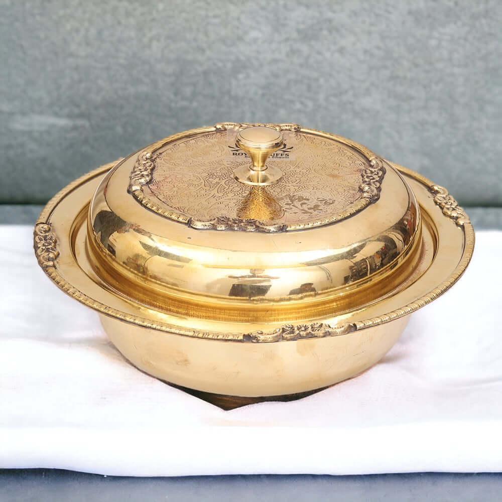 500 ml I Brass Serving Donga Dinnerware | Tableware | Serving Cutlery | Brass Utensils - Royalstuffs.com