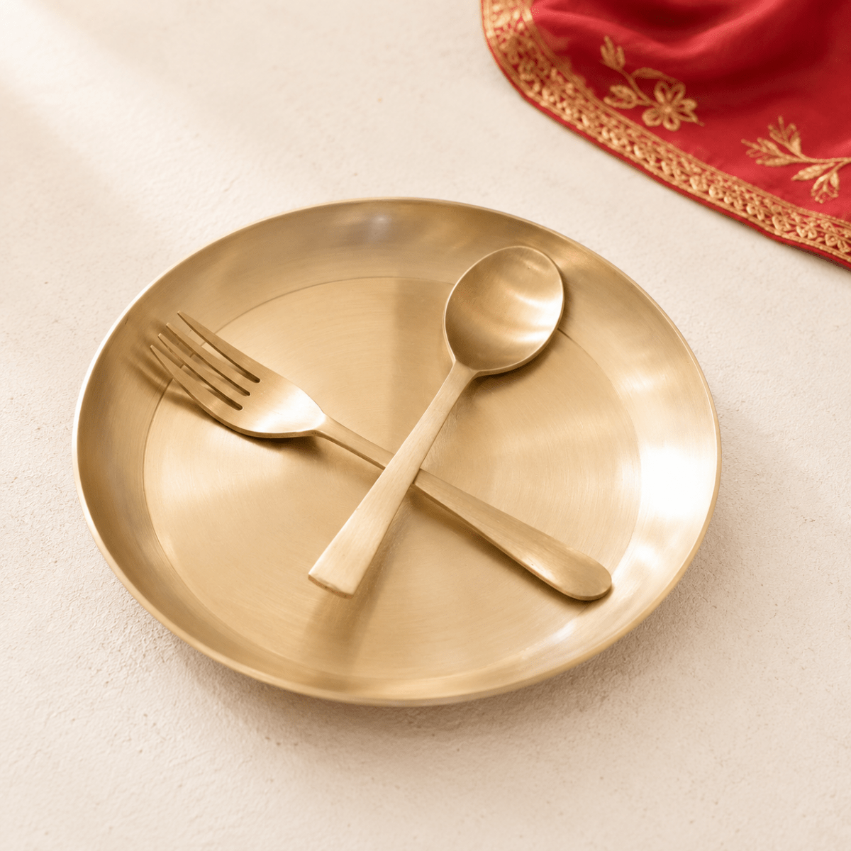 51 Piece Pure Kansa Dinner Set – Premium Bronze Dining Collection - Royalstuffs.com