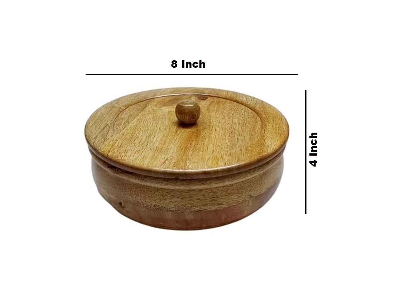 ROYALSTUFFS Wooden Bowl with lid – Insulated Casserole