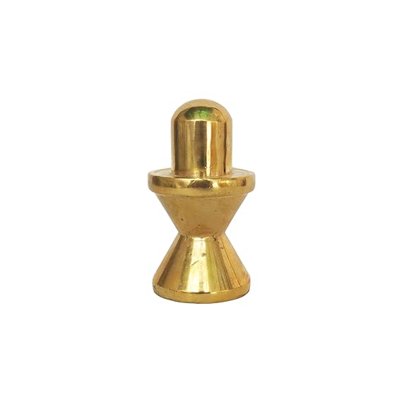 ROYALSTUFFS Handmade Brass Statue Small Shivling Idol Sculpture Murti Ideal for Home, Mandir and Temple Religious Gifts Showpiece Statue - Golden (530 Gram)