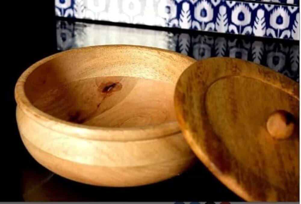 ROYALSTUFFS Wooden Bowl with lid – Insulated Casserole