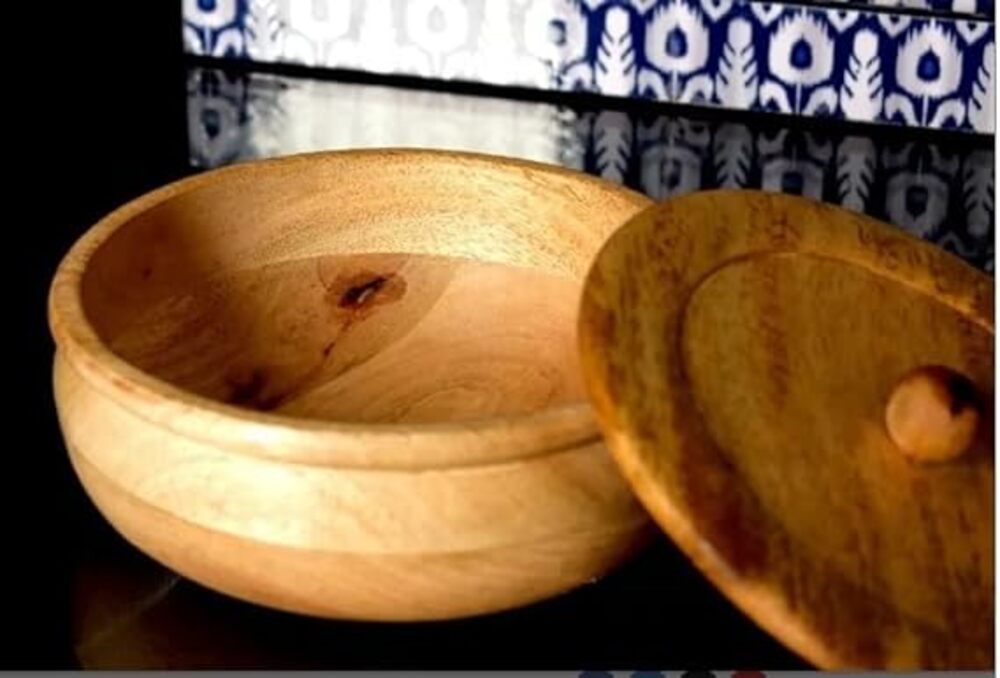 ROYALSTUFFS Wooden Bowl with lid – Insulated Casserole